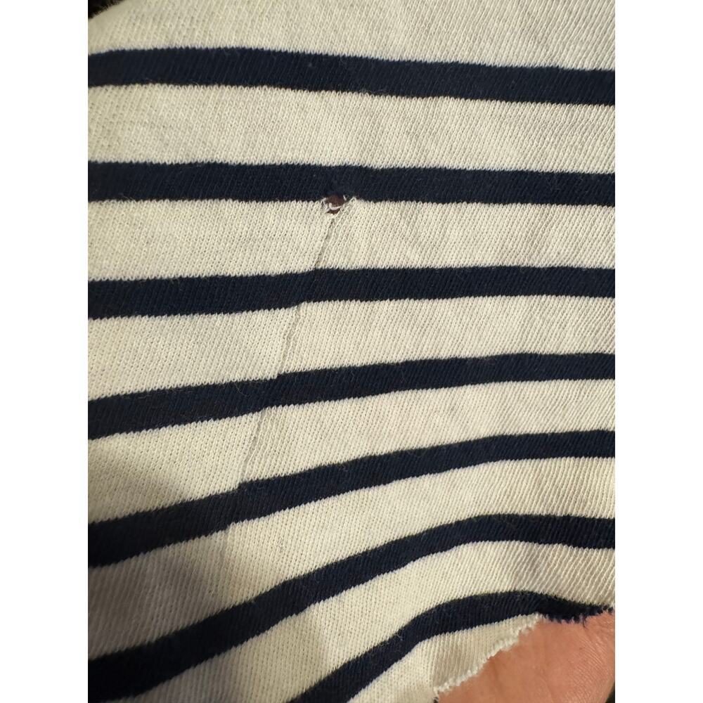 Frank & Eileen Mini Cory Striped T-Shirt Dress Medium Navy Blue + White Cotton - Picture 8 of 8